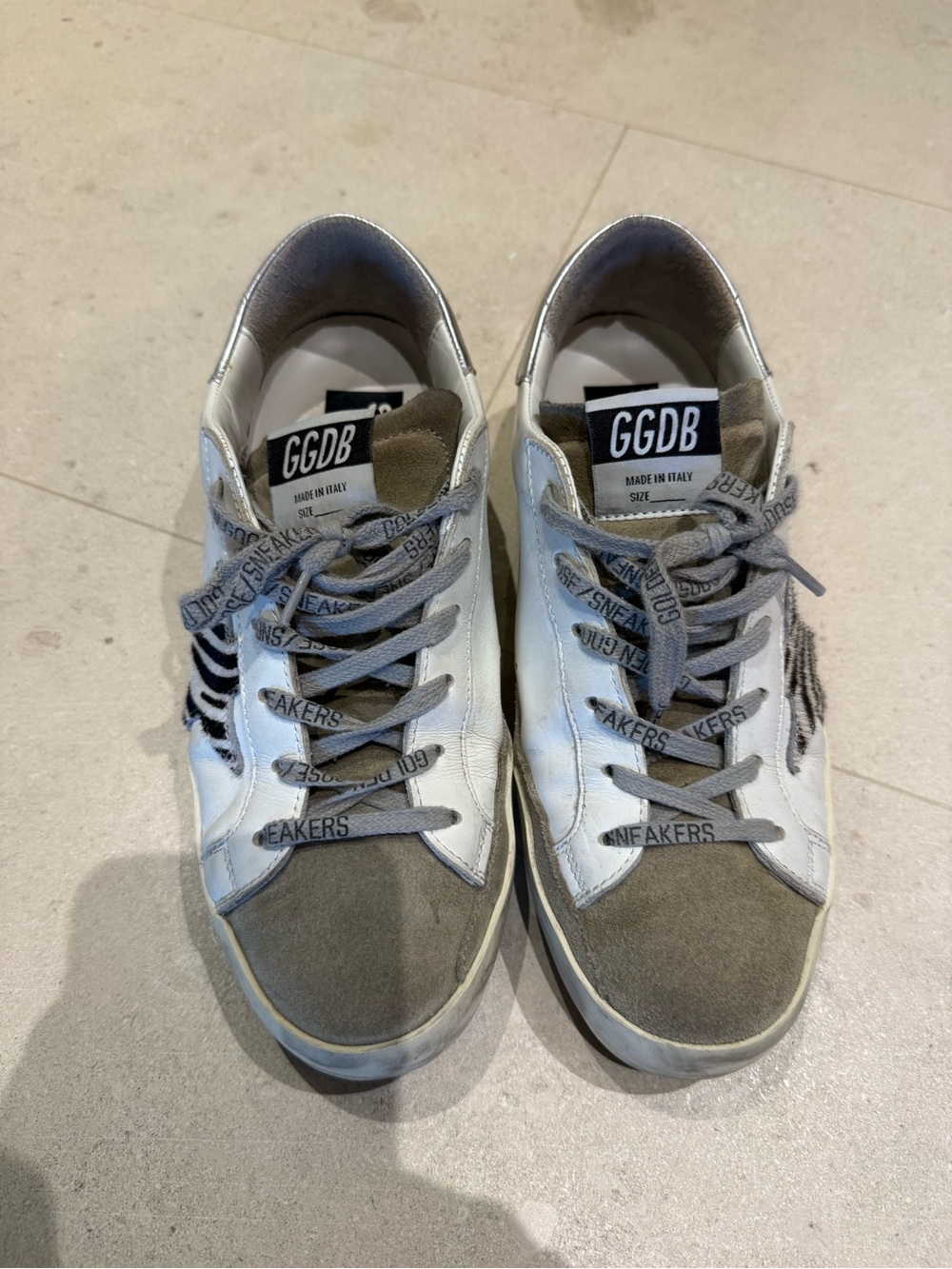 Golden Goose-Inspired women’s White & Gray Low-Top Sneakers